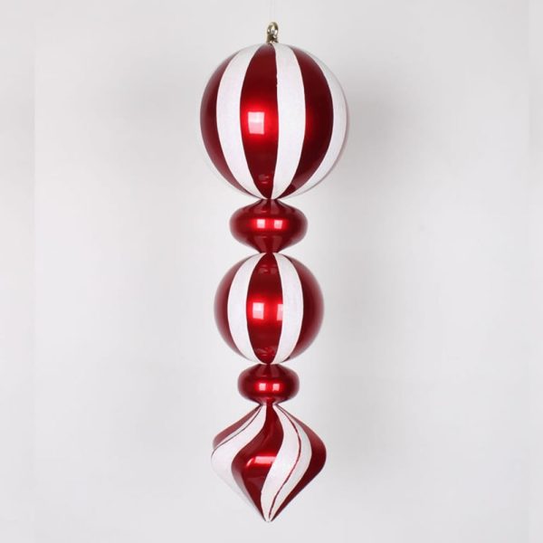 Vickerman 24 in. Red-White Finial Christmas Ornament Online